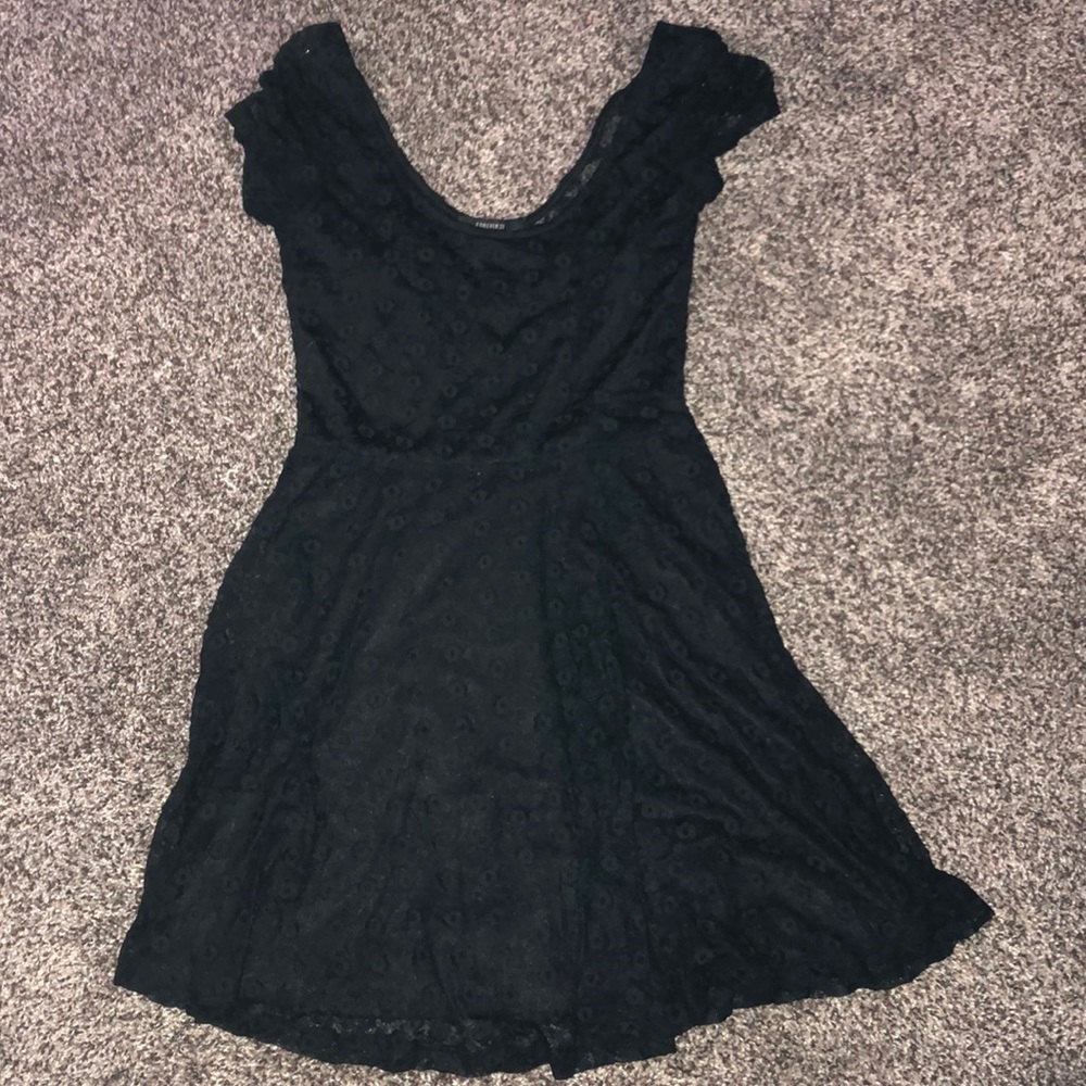 Short black dress.